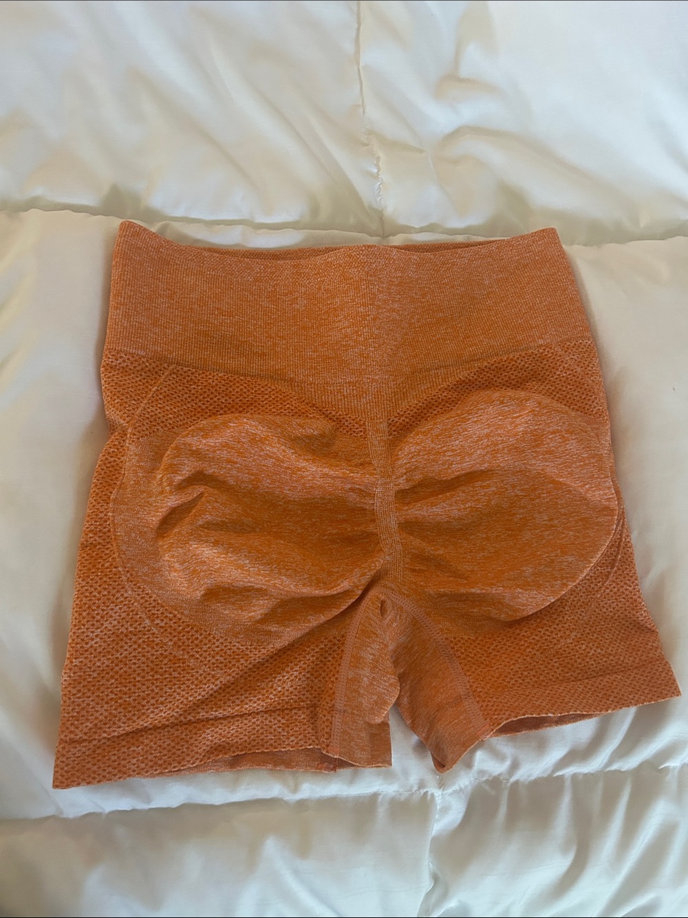 High-Waist Orange Seamless Women’s Shorts